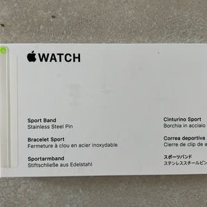 White Apple Watch sports band for 41mm watch.
